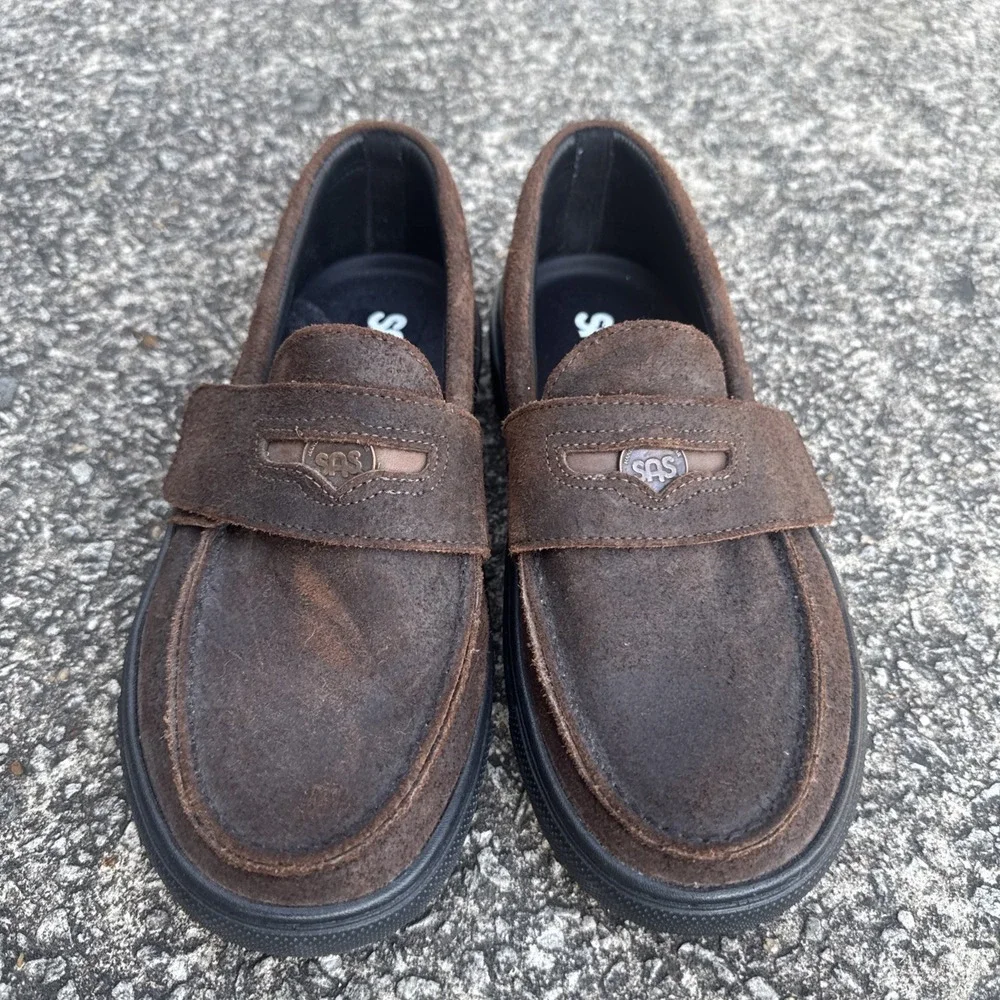 SAS Woodlawn Loafer Size US 8.5 M Mahogany Leather‎ Slip-On Casual Comfort Shoes